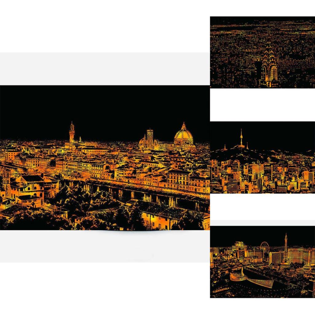 Magic Scratch Art Scratch Night View Painting Paper Board Premium Quality Educational Play Toys For All Ages