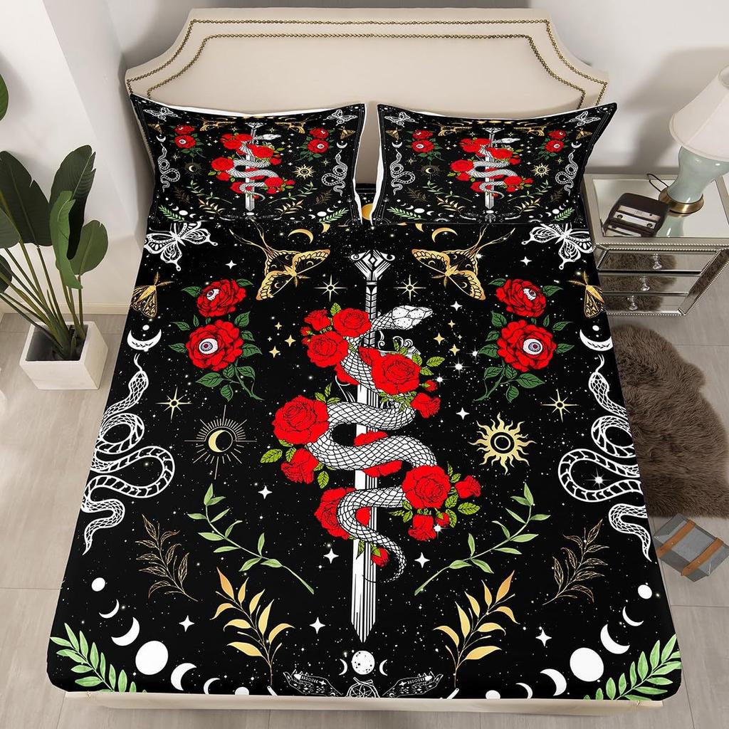 Halloween Ghost Pattern Bed Hat Three-Piece Digital Printing Bedding Bed Hat Three-Piece Set Children And Adults
