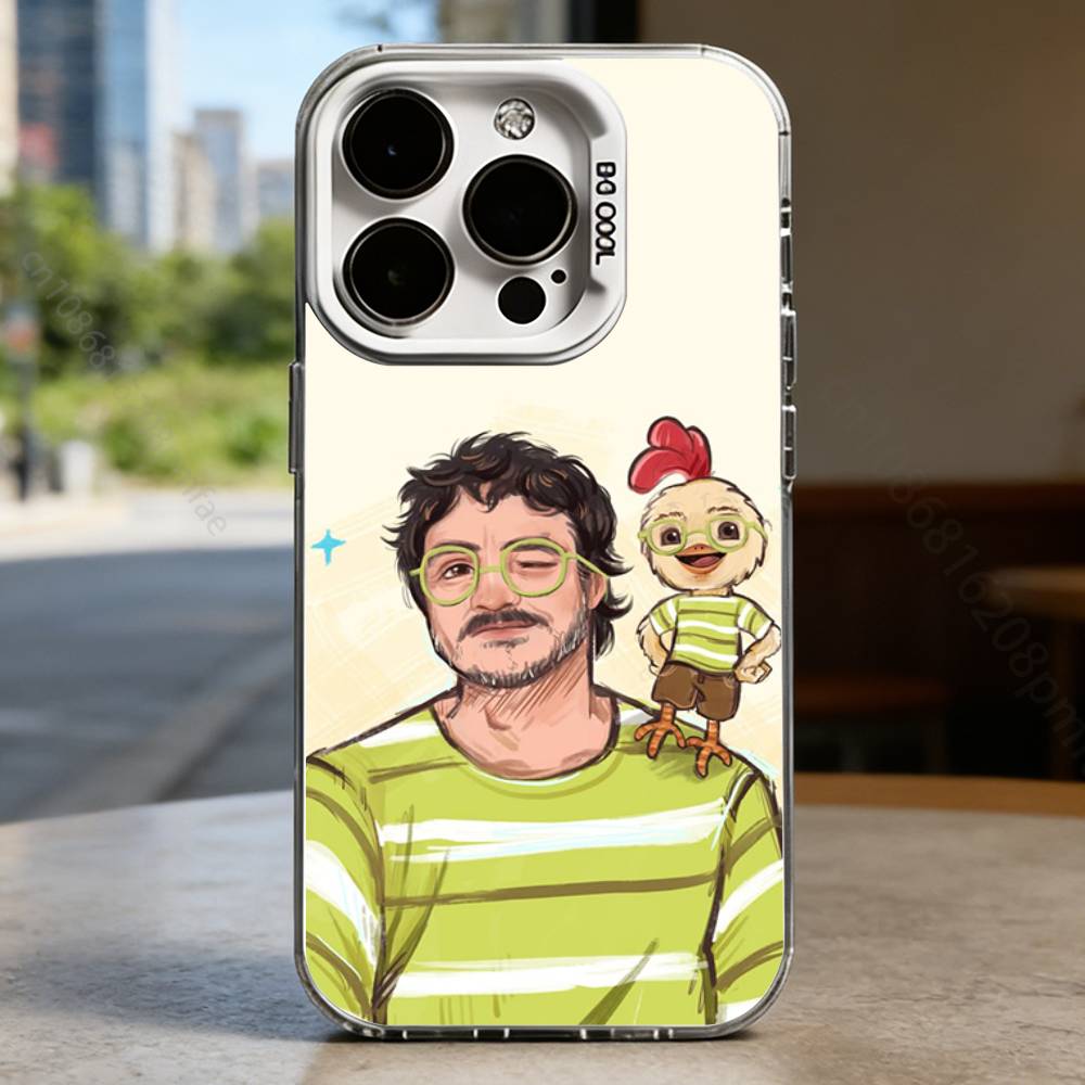 P-Pedro Pascal White Shockproof Phone Case For iPhone 16,15,14,13,12,11,Pro,XS,Max,Plus,Mini,SE