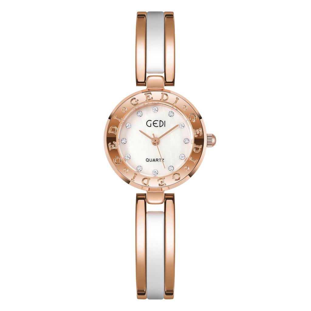 Gedi Retro Minimalist Women's Quartz Watch - Elegant Alloy Bracelet Design