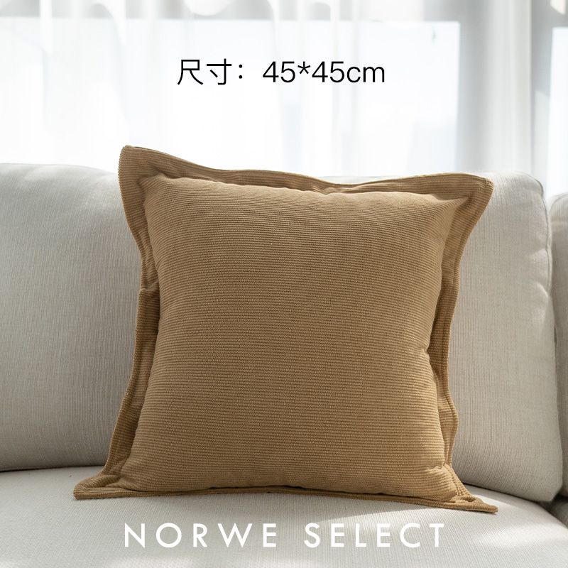 

Pillow Ins Style Sunflower Pillowcase Embroider Pastoral Fabric Living Room Sofa Bed & Breakfast Cushion Waist Bedside Cushion Corduroy-Brown Pillowcase only