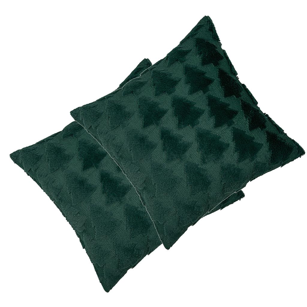 2pcs Xmas Tree Throw Pillow Covers Dark Green Decorative Soft Pillowcases for Couch Sofa Bed Kids Room 17.72x17.72in