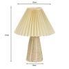 European Bedroom Table Lamp Bedside Nightstand Light Handmade Rattan Pleated Aesthetic Vintage Lamp Decorative Room Night Light