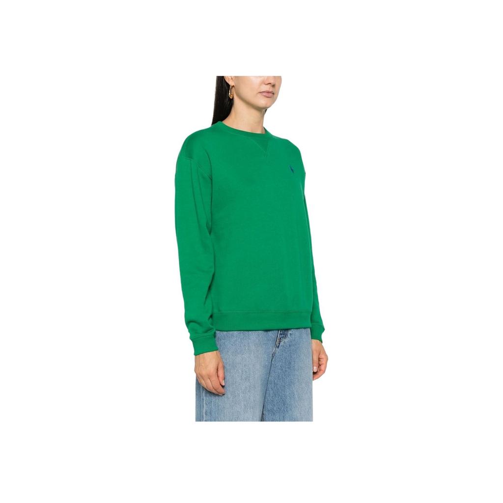 Polo Ralph Lauren Logo Embroidered Crew Neck Straight Long Sleeve Sweatshirt Women sweatshirt Green 211943006-011