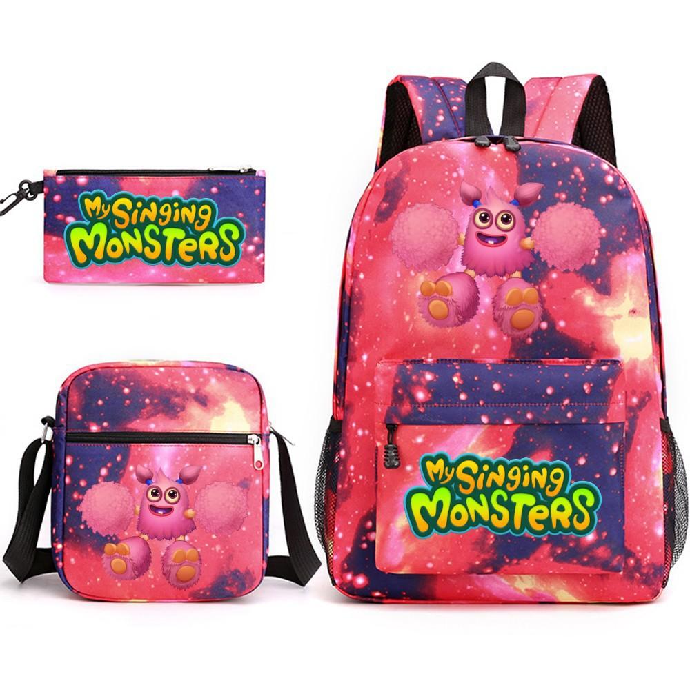 Monster Concert My Singing Monsters Three-Piece Schoolbag Backpack Large Capacity Student Schoolbag