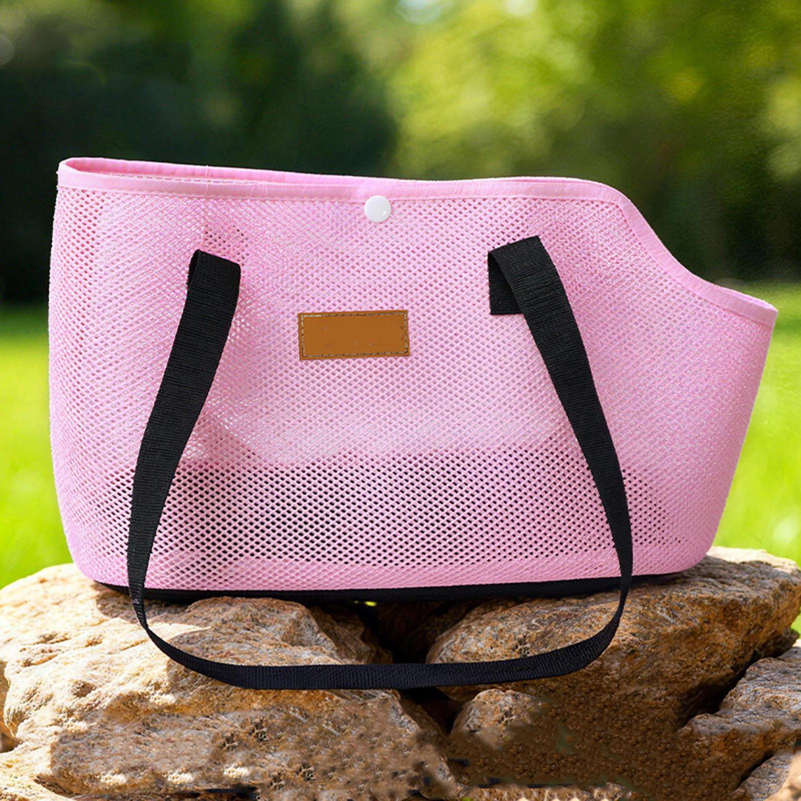 

Going Out Fold Crossbody Bag Handbag Wire Mesh Portable Breathable Resistant To Scratches Single Shoulder Design Pet Cats Bag One Size рожевий