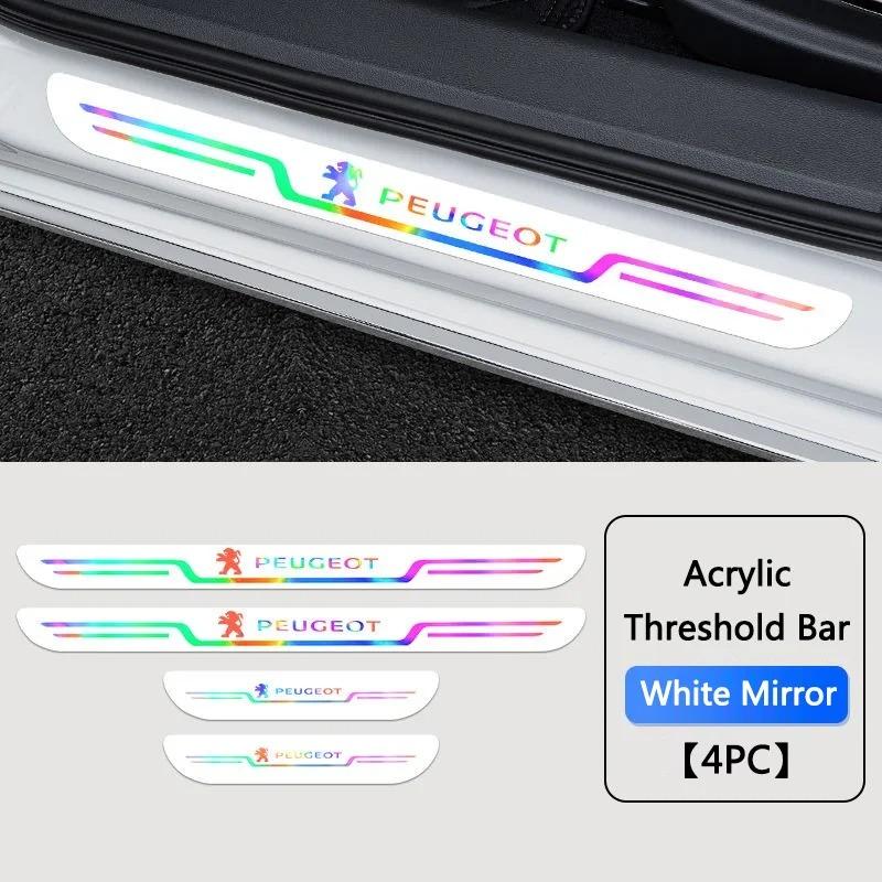 Car decorative laser door sill protection sticker is suitable for Peugeot 206 207 208 301 307 308 406 407 408 508 YYY 607 2008 3008