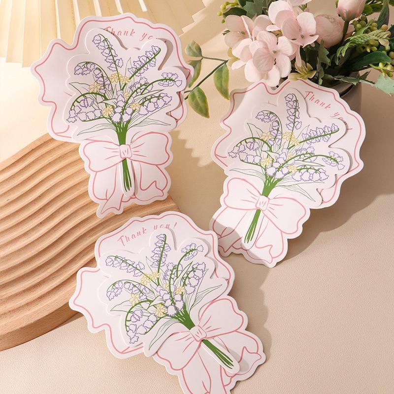 Creative Flower Bouquet Greeting Card Gift Small Card Gift Birthday Greeting Card Blessing Thank You Cards Festive Supplies