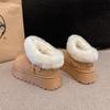 European and American thick-soled snow boots for women's winter large-size metal buckle with fleece surface and small cotton shoes.