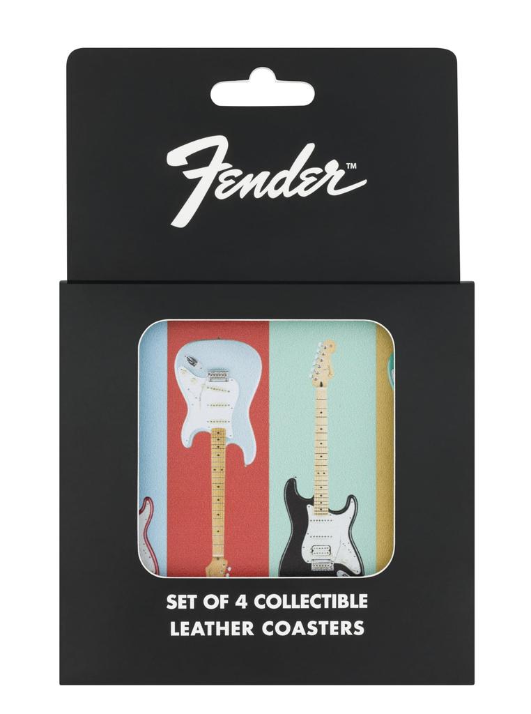 Fender Stratocaster Modern Design Coaster Set [100% Leather]