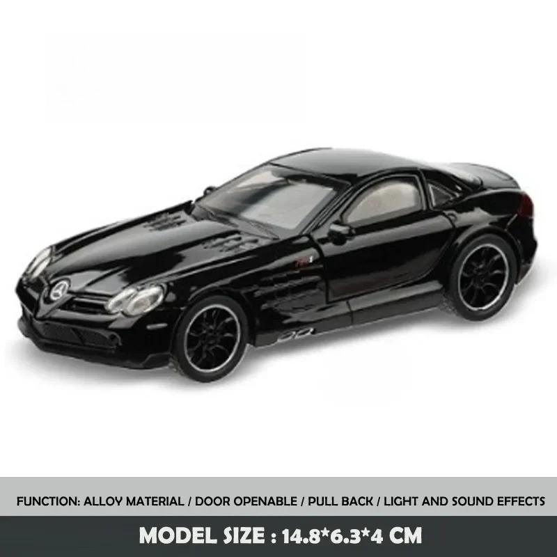 Simulation 1/32 Benz SLR McLaren 722S Linkage Sports Car Alloy Toy Car Model Sound and Light Pull Back Diecast Toy Vehicle Gift