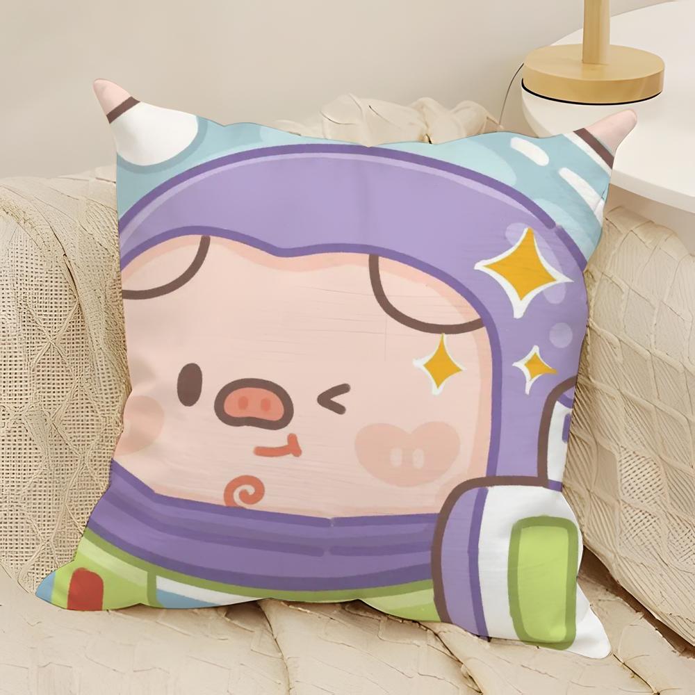 Anime Squeeze Toy Aliens Pillow Case Natural Linen DoubleSided Printing Sofa Home Decor Cushion Cover