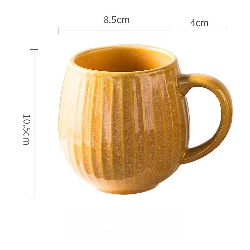 

480ml Creative Personality Mug Breakfast Cereal Milk Cute Ceramic Cup Daily Household Large-capacity Retro Coffee Cup 480ml жёлтый