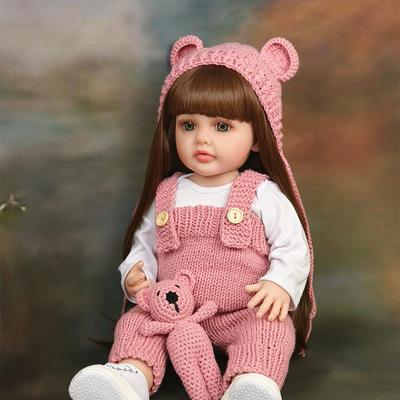 55cm Soft Silicone Full Body Vinyl Toy Reborn Toddler Girl Doll Betty Lifelike Newborn Baby Wig Hair Gifts for Children Toys