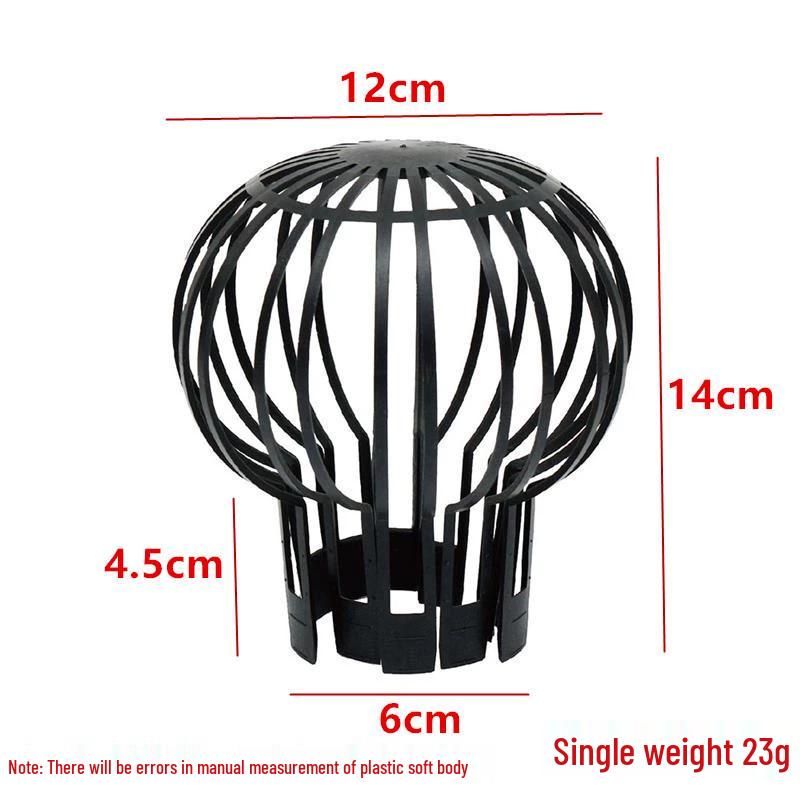 Black Anti-Clogging Round Mesh Outdoor Drain Protector
