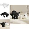 Black And White Cat Plush Toy With Funny Expression For Halloween Gift And Collectors Item