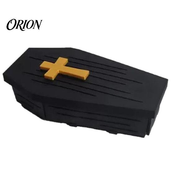 3D Printed Skull Decor Folding Coffins Figurine with Skeleton Ornament, Miniature Articulated Statue, Gothic Desktop Ornaments Dark Decoration