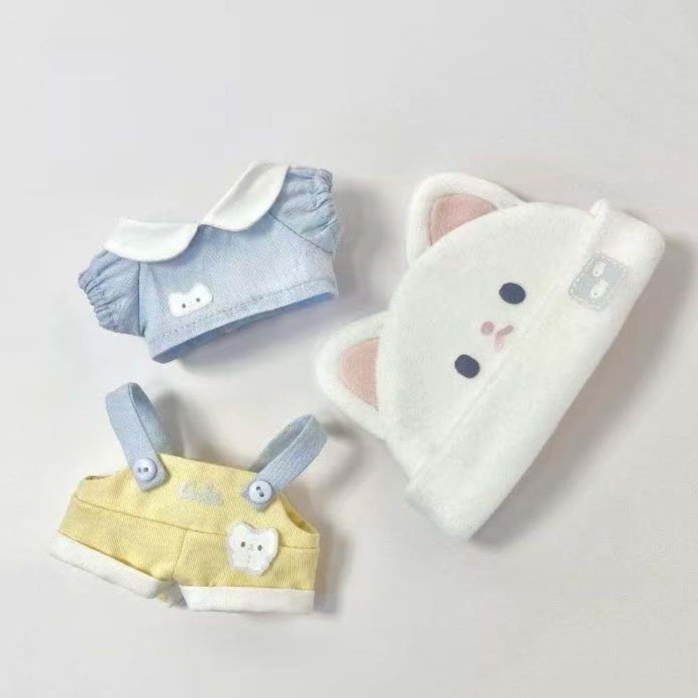 1 Set Cat Hat 10cm Cotton Doll Clothes Suit Doll Dress Up Set Doll Clothes Outfit  Children's Gift