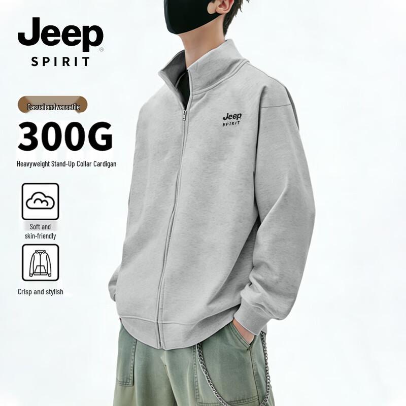 Jeep Spirit Unisex Stand-Collar Cardigan Sweatshirt 3XL