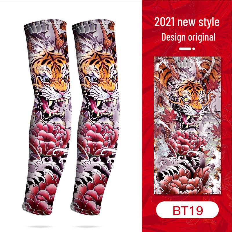 Floral Tattoo Sleeve: Ice Silk Sun Protection for Cycling - Unisex Summer Arm Guard HB15