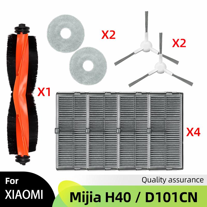 Fit For ( Xiaomi Mijia H40 / D101CN ) Main Side Brush Hepa Filter Wipe Cloths Dust Bag Robot Vacuums Accessories Part