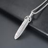 Bijoux en Acier Titane Japonais, Collier Plume Harajuku, Collier Pendentif Personnalisé, Accessoires Chaîne Pull.