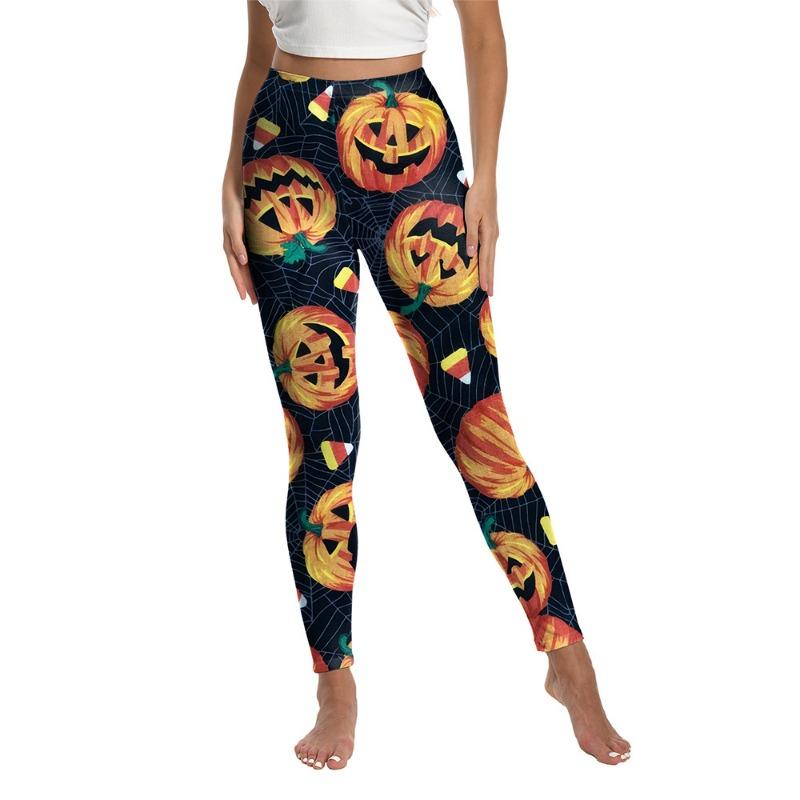 Halloween Women's Pants Yoga Pants Skull Head Pumpkin Digital Printing Sports Hip Lift Leggings