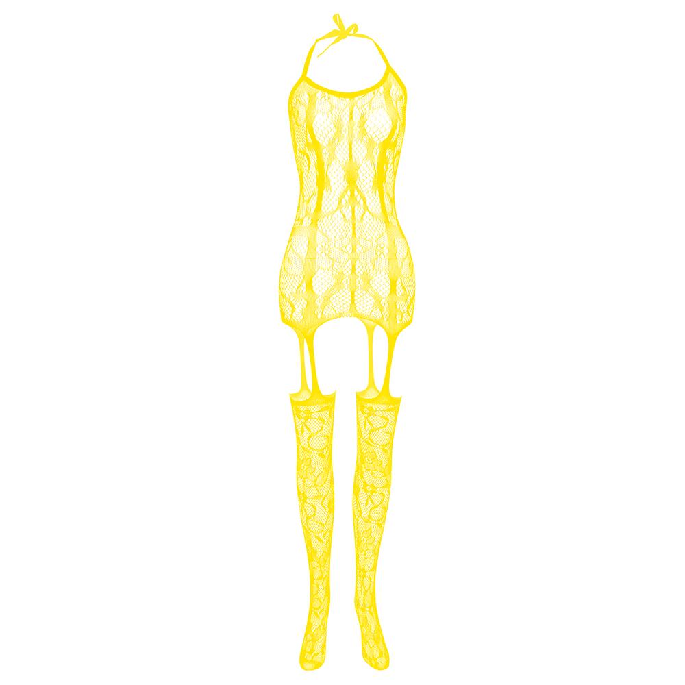 Bodystocking en maille pour femme, lingerie, chaussettes ajourées en résille, sous-vêtements, body en dentelle, bas serrés une pièce, vêtements de nuit en dentelle