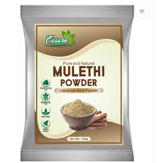 Cesaro Organics Pure and Natural Mulethi Powder Liquorice Root Powder For Hair and Skin Care 100gm Pack 2 ( 100 X 2 )