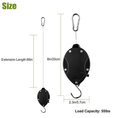 Flower Hanger Hook Plant Hangers Adjustable Black Retractable