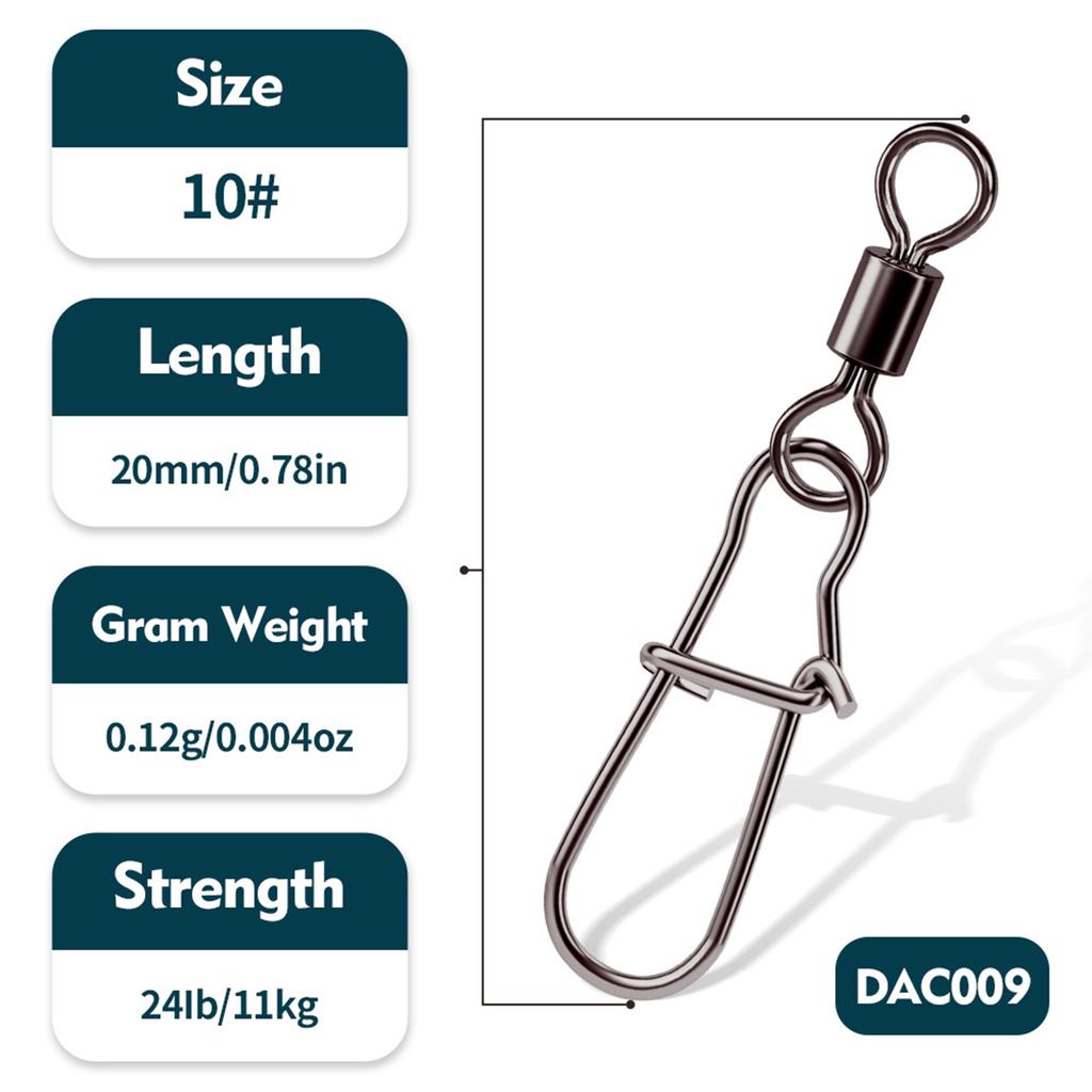 Fishing Barrel Swivels High Strength Rolling Ball Bearing Snaps Lure Connector Clip Saltwater or Freshwater Fishing