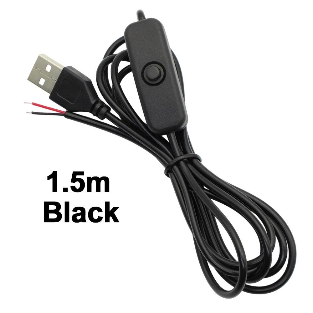 5Pcs 1.5M USB Power Supply Wire 5V ON OFF Switch Cable USB Extension Cable for USB Fan Desk Light