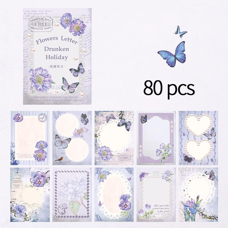 

80 шт. Винтажная бумага для украшения растений и цветов, канцелярская бумага, цветная бумага, мини-бумага для заметок, бобовая, это можно рвать, заметки