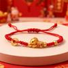 Golden Jewelry Zodiac Bracelet Braided Red Thread Rope Lucky Bracelet Feng Shui Amulet  Party Gift
