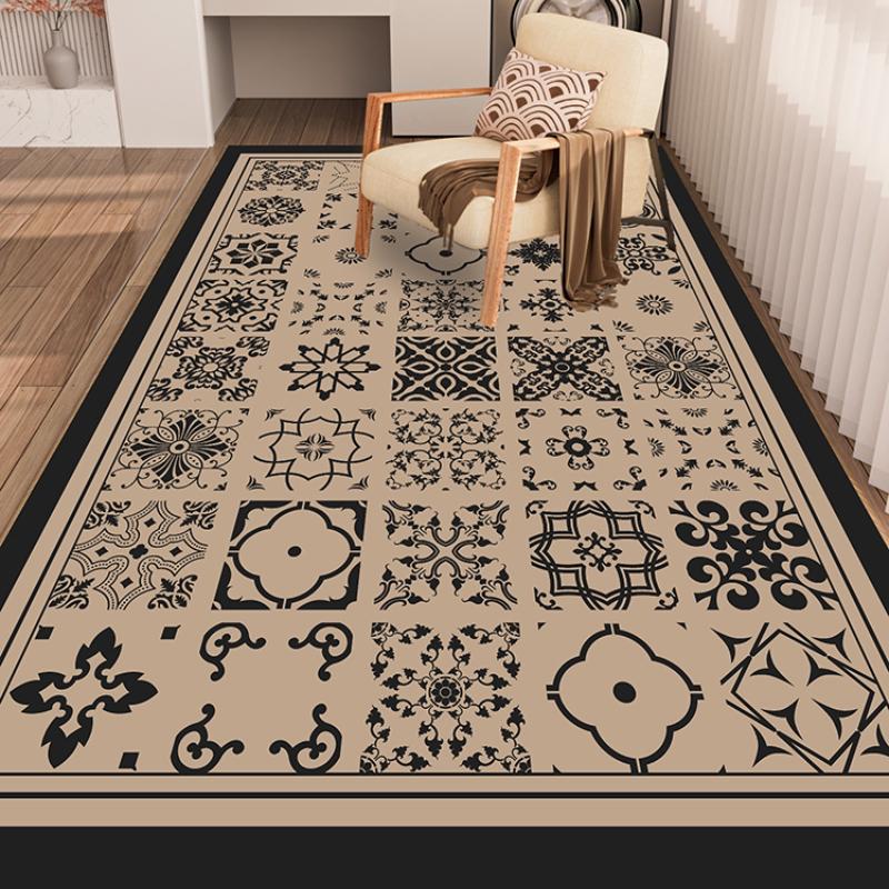 PVC Leather Mats Stain-resistant Oi Proof Kitchen Floor Mat  Wear-resistant Washable Rug Home Decoration Balcony Area Carpet
