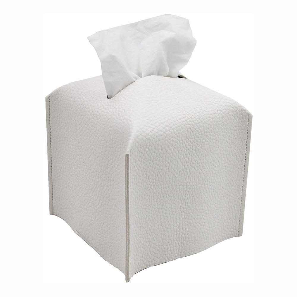 PU Leather Square Tissue Box Cover Napkin Holder Foldable Handkerchief Case For Kitchen Accessories Desktop Storage Organizer