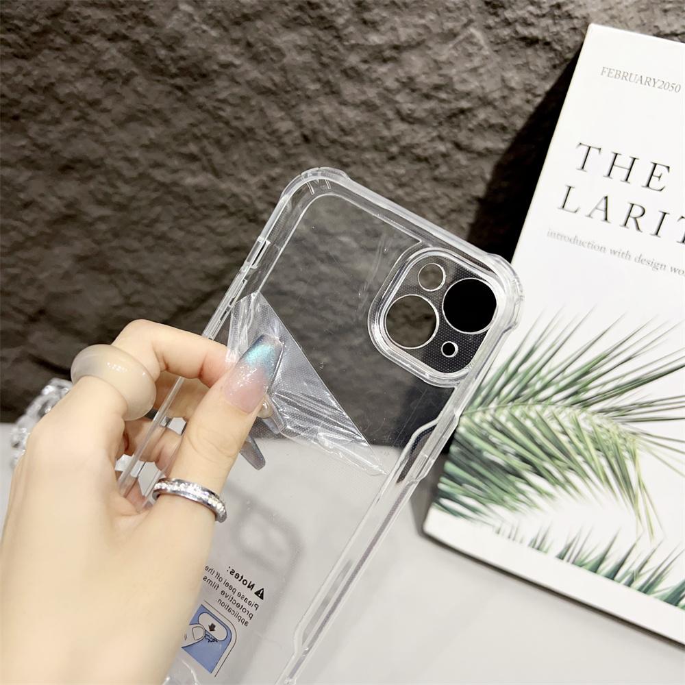 Transparent Bumper Case For iPhone 16 ProMax 15 14 13 12 Pro Max Plus 16Pro 16Plus Acrylic Hybrid Shockproof Cushion Armor Cover