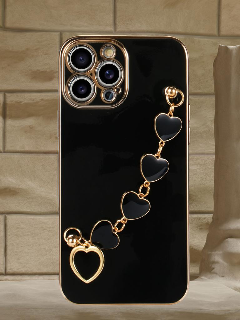 Plating Love Heart Bracelet Chain Phone Case For Samsung Galaxy S26 S2 Ultra S24 S23 FE S22 S21 S20 S10 Plus Back Cover