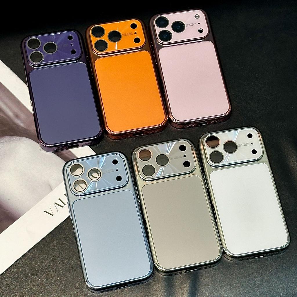 Electroplating Matte AG Built-in Lens Film Phone Case for iPhone 13 14 15 16 17 Pro Max Protection Shockproof Bumper Cases Cover