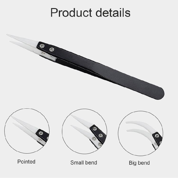 3pcs New Non Conductive Ceramic Tweezers IC SMD SMT Reverse Tweezers Hand Tools