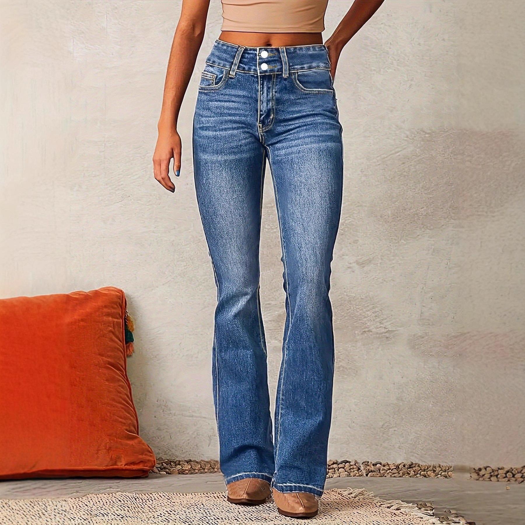 

Wide-Leg Multi-Button Women s Casual Jeans XXXL