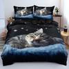 Cat Series Cute Animal 3D Digital Printing Quilt Cover Three-Piece Bedding