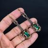 Malachite Earrings, 999 Copper Wire Wrapped Jewelry, Gift For Women Handmade Earrings Gemstone Jewelry