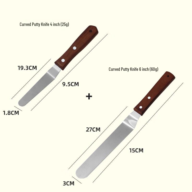Qiwei Wooden Handle Offset Baking Spatula