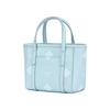 MCM Cotton Candy Series Logo Print Faux Leather Mini Tote Bag Women tote bag Ice-Mint MWPFAMT09KE001