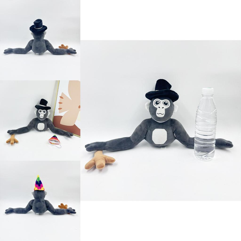 New Gorilla Tag Monke Plush Toy Stuffed Animal Doll With Hat 25cm Tall