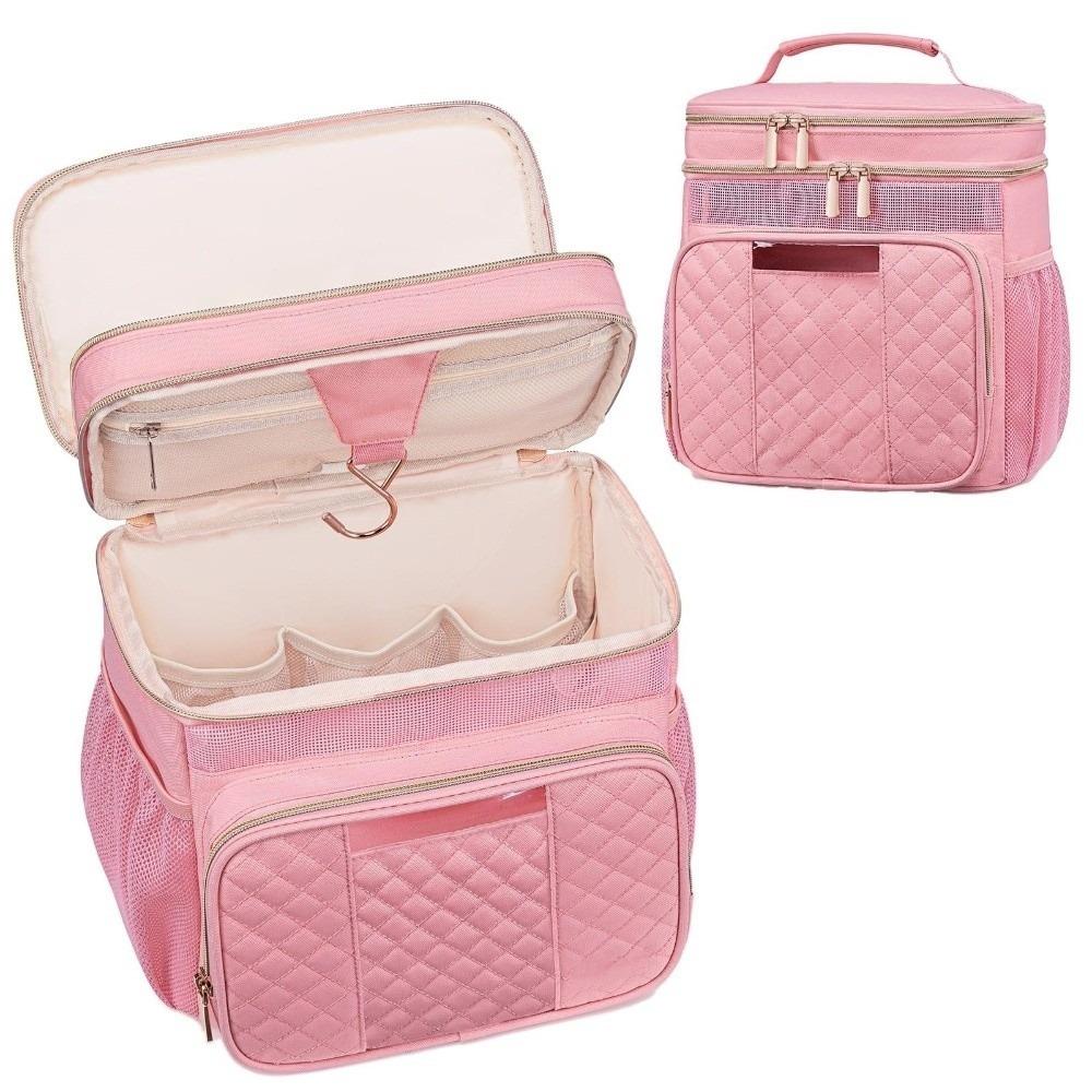 

Large Capacity Toiletry Bag Water Resistant Hanging Hook Shower Bag with Phone Pocket Multi-Purpose Makeup Bag for College Dorm розовый