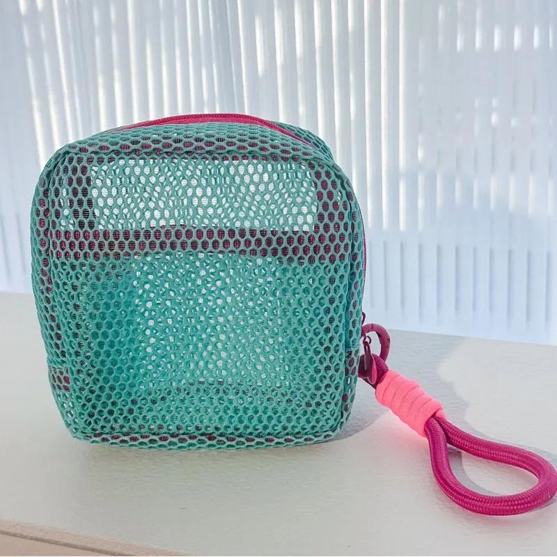 Large Capacity Dopamine Mesh Storage Bag Cosmetic Storage Tofu Bag Portable Travel Grooming Bag YLE413
