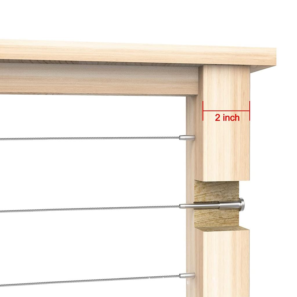 10 stuks Staal Onzichtbare Kabel Leuning set Ontvanger & Swage Stud Einde Kabel Leuningsystemen Geschikt voor Hout/Metalen Palen