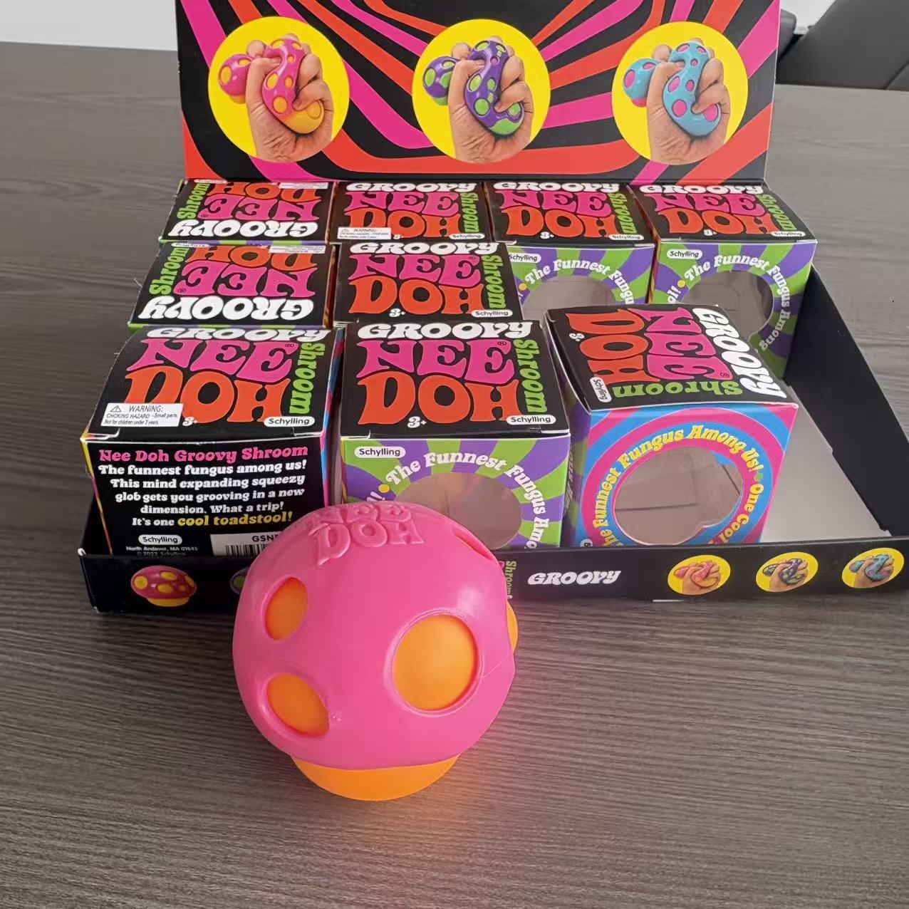 NEEDOH mushroom-shaped soft and slowly rising decompression toy helps adults squeeze to relieve mood and fight anxiety розовый